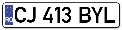 Placuta inmatriculare numar auto  CJ-413-BYL, CJ 413 BYL, CJ413BYL