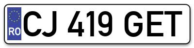 Placuta inmatriculare numar auto  CJ-419-GET, CJ 419 GET, CJ419GET