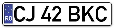 Placuta inmatriculare numar auto  CJ-42-BKC, CJ 42 BKC, CJ42BKC