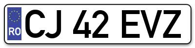 Placuta inmatriculare numar auto  CJ-42-EVZ, CJ 42 EVZ, CJ42EVZ