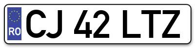 Placuta inmatriculare numar auto  CJ-42-LTZ, CJ 42 LTZ, CJ42LTZ