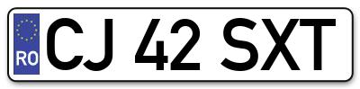 Placuta inmatriculare numar auto  CJ-42-SXT, CJ 42 SXT, CJ42SXT
