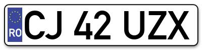 Placuta inmatriculare numar auto  CJ-42-UZX, CJ 42 UZX, CJ42UZX
