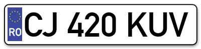 Placuta inmatriculare numar auto  CJ-420-KUV, CJ 420 KUV, CJ420KUV