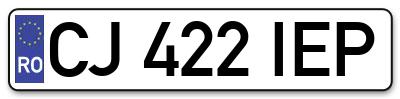 Placuta inmatriculare numar auto  CJ-422-IEP, CJ 422 IEP, CJ422IEP