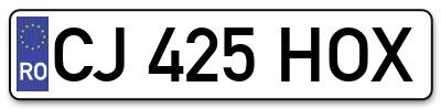 Placuta inmatriculare numar auto  CJ-425-HOX, CJ 425 HOX, CJ425HOX