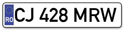 Placuta inmatriculare numar auto  CJ-428-MRW, CJ 428 MRW, CJ428MRW