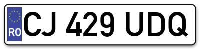 Placuta inmatriculare numar auto  CJ-429-UDQ, CJ 429 UDQ, CJ429UDQ