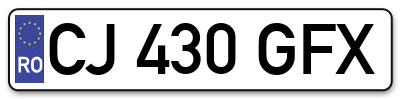 Placuta inmatriculare numar auto  CJ-430-GFX, CJ 430 GFX, CJ430GFX