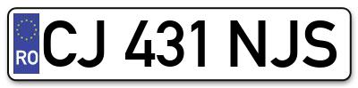 Placuta inmatriculare numar auto  CJ-431-NJS, CJ 431 NJS, CJ431NJS