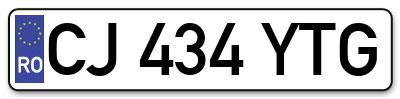 Placuta inmatriculare numar auto  CJ-434-YTG, CJ 434 YTG, CJ434YTG