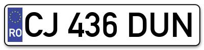 Placuta inmatriculare numar auto  CJ-436-DUN, CJ 436 DUN, CJ436DUN