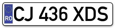Placuta inmatriculare numar auto  CJ-436-XDS, CJ 436 XDS, CJ436XDS