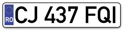 Placuta inmatriculare numar auto  CJ-437-FQI, CJ 437 FQI, CJ437FQI