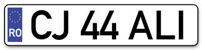 Placuta inmatriculare numar auto  CJ-44-ALI, CJ 44 ALI, CJ44ALI
