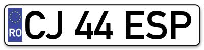 Placuta inmatriculare numar auto  CJ-44-ESP, CJ 44 ESP, CJ44ESP