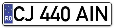 Placuta inmatriculare numar auto  CJ-440-AIN, CJ 440 AIN, CJ440AIN