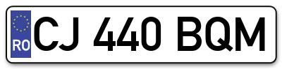 Placuta inmatriculare numar auto  CJ-440-BQM, CJ 440 BQM, CJ440BQM