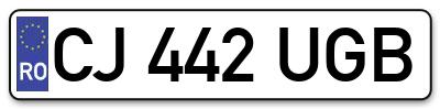 Placuta inmatriculare numar auto  CJ-442-UGB, CJ 442 UGB, CJ442UGB