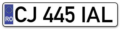 Placuta inmatriculare numar auto  CJ-445-IAL, CJ 445 IAL, CJ445IAL