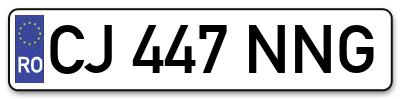 Placuta inmatriculare numar auto  CJ-447-NNG, CJ 447 NNG, CJ447NNG
