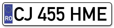 Placuta inmatriculare numar auto  CJ-455-HME, CJ 455 HME, CJ455HME