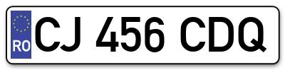 Placuta inmatriculare numar auto  CJ-456-CDQ, CJ 456 CDQ, CJ456CDQ
