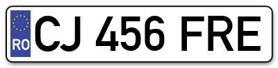 Placuta inmatriculare numar auto  CJ-456-FRE, CJ 456 FRE, CJ456FRE