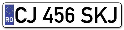 Placuta inmatriculare numar auto  CJ-456-SKJ, CJ 456 SKJ, CJ456SKJ