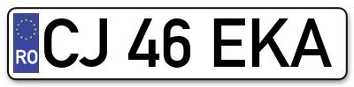 Placuta inmatriculare numar auto  CJ-46-EKA, CJ 46 EKA, CJ46EKA