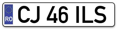 Placuta inmatriculare numar auto  CJ-46-ILS, CJ 46 ILS, CJ46ILS