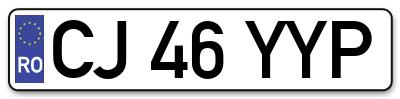 Placuta inmatriculare numar auto  CJ-46-YYP, CJ 46 YYP, CJ46YYP