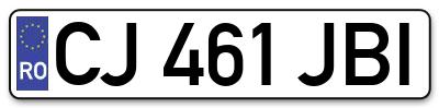 Placuta inmatriculare numar auto  CJ-461-JBI, CJ 461 JBI, CJ461JBI