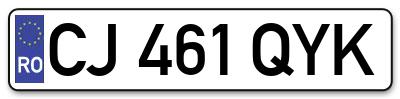 Placuta inmatriculare numar auto  CJ-461-QYK, CJ 461 QYK, CJ461QYK