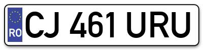 Placuta inmatriculare numar auto  CJ-461-URU, CJ 461 URU, CJ461URU