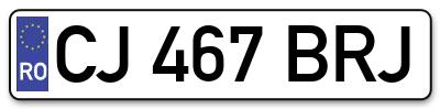 Placuta inmatriculare numar auto  CJ-467-BRJ, CJ 467 BRJ, CJ467BRJ