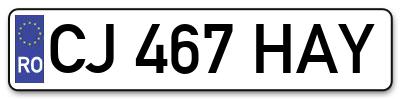 Placuta inmatriculare numar auto  CJ-467-HAY, CJ 467 HAY, CJ467HAY