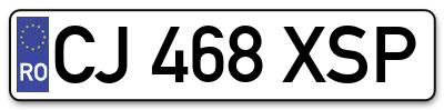 Placuta inmatriculare numar auto  CJ-468-XSP, CJ 468 XSP, CJ468XSP