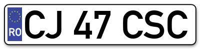 Placuta inmatriculare numar auto  CJ-47-CSC, CJ 47 CSC, CJ47CSC
