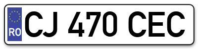 Placuta inmatriculare numar auto  CJ-470-CEC, CJ 470 CEC, CJ470CEC