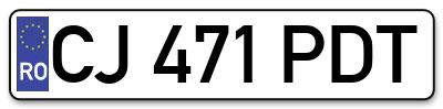 Placuta inmatriculare numar auto  CJ-471-PDT, CJ 471 PDT, CJ471PDT