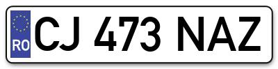 Placuta inmatriculare numar auto  CJ-473-NAZ, CJ 473 NAZ, CJ473NAZ