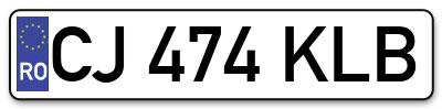 Placuta inmatriculare numar auto  CJ-474-KLB, CJ 474 KLB, CJ474KLB
