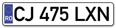 Placuta inmatriculare numar auto  CJ-475-LXN, CJ 475 LXN, CJ475LXN