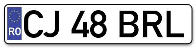 Placuta inmatriculare numar auto  CJ-48-BRL, CJ 48 BRL, CJ48BRL