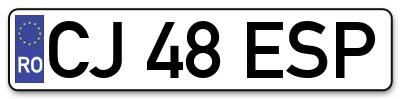 Placuta inmatriculare numar auto  CJ-48-ESP, CJ 48 ESP, CJ48ESP