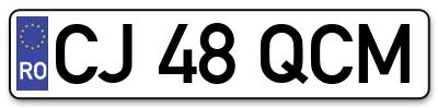 Placuta inmatriculare numar auto  CJ-48-QCM, CJ 48 QCM, CJ48QCM