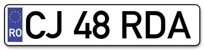 Placuta inmatriculare numar auto  CJ-48-RDA, CJ 48 RDA, CJ48RDA