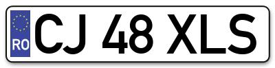Placuta inmatriculare numar auto  CJ-48-XLS, CJ 48 XLS, CJ48XLS