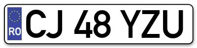 Placuta inmatriculare numar auto  CJ-48-YZU, CJ 48 YZU, CJ48YZU